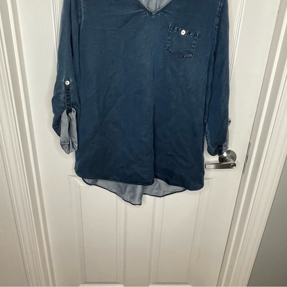 Soft Surroundings Denim Chambray Pullover Top M - Picture 4 of 7